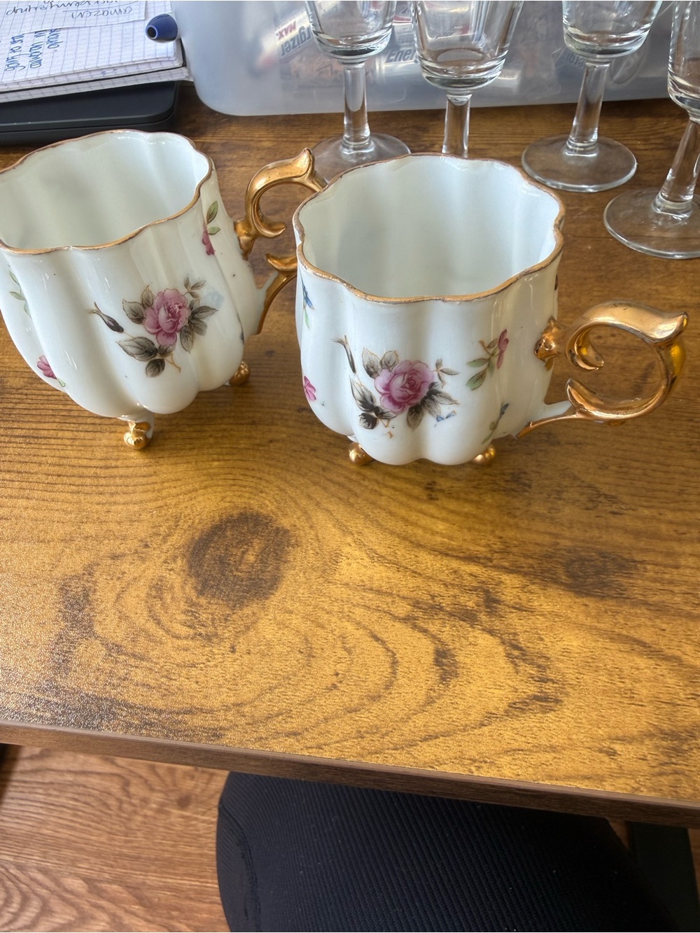 Set of 2 antique Napco tea cups porcelain.